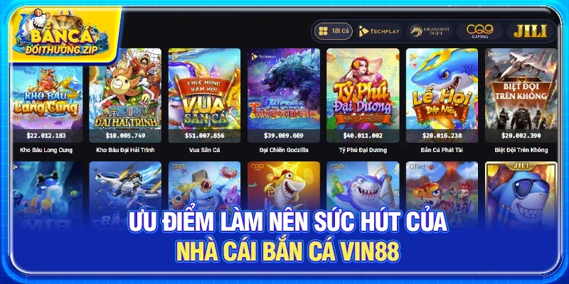 Ưu điểm làm nên sức hút của nhà cái bắn cá VIN88